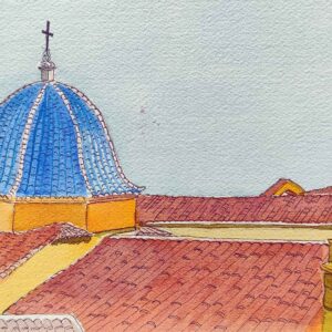 Acuarela con Iglesia de Formentera