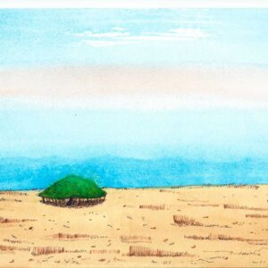 Acuarela con paisaje marítimo de Formentera